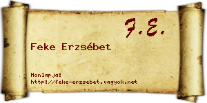 Feke Erzsébet névjegykártya